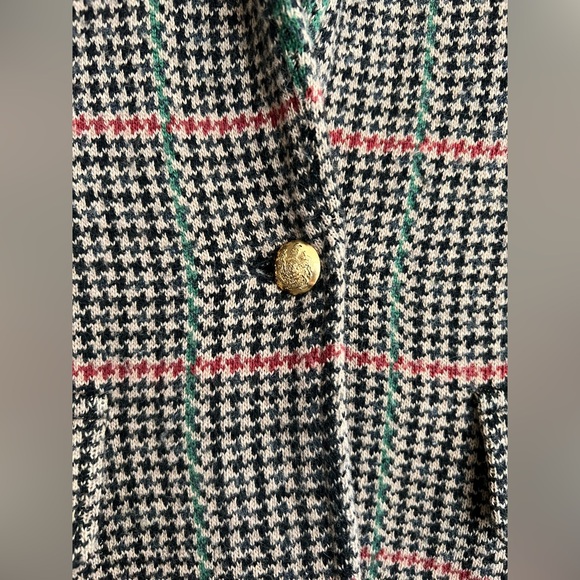 Lauren Ralph Lauren Plaid Houndstooth Blazer Size Large - Picture 4 of 11